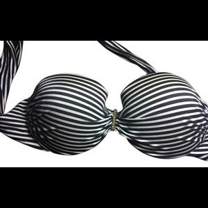 Victoria’s Secret Black & White striped bikini top